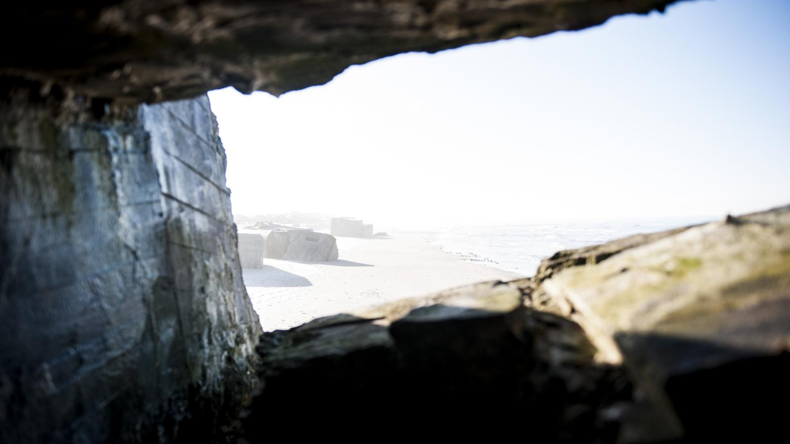 Udsigt gennem en bunker