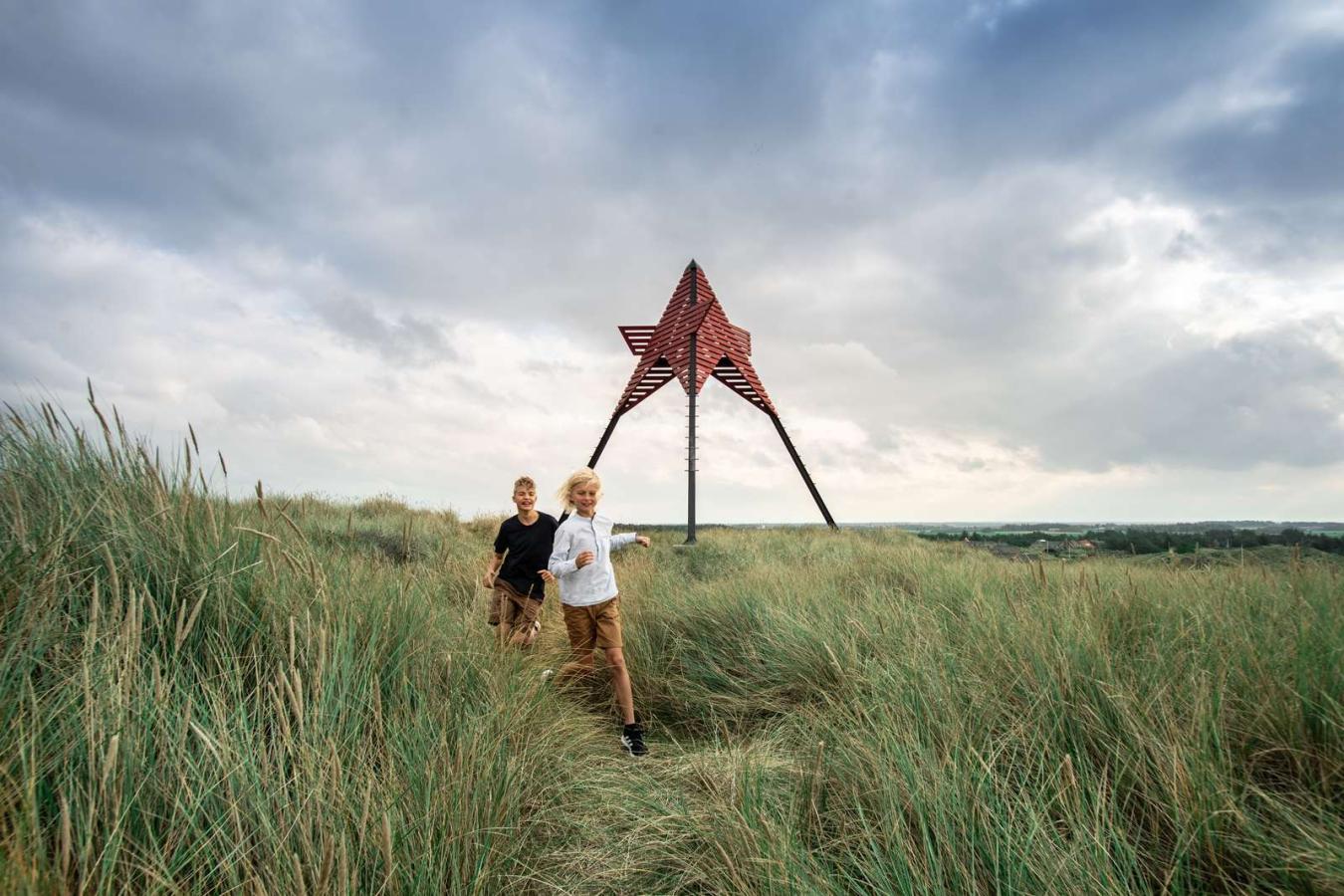 Sea mark by Vedersø Klit, children, play