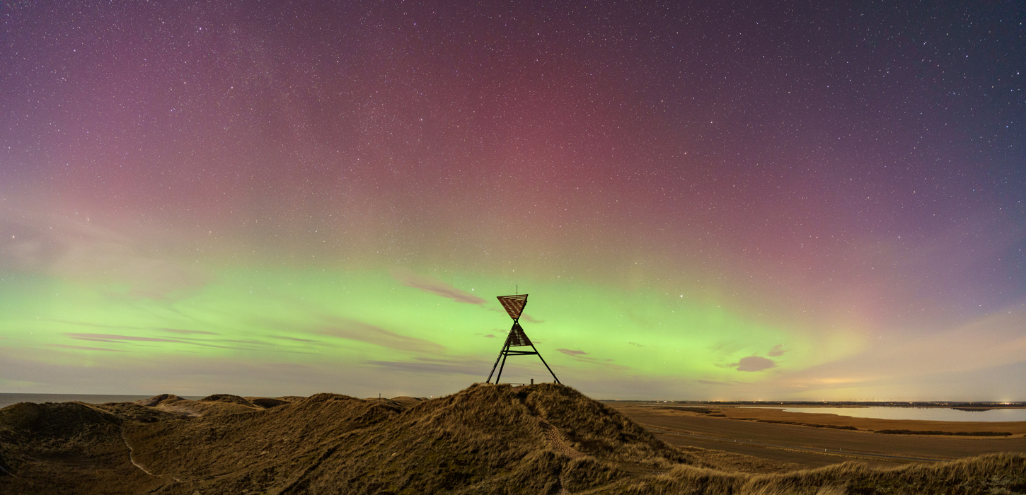 Sømærke ved Husby med stjerner og nordlys