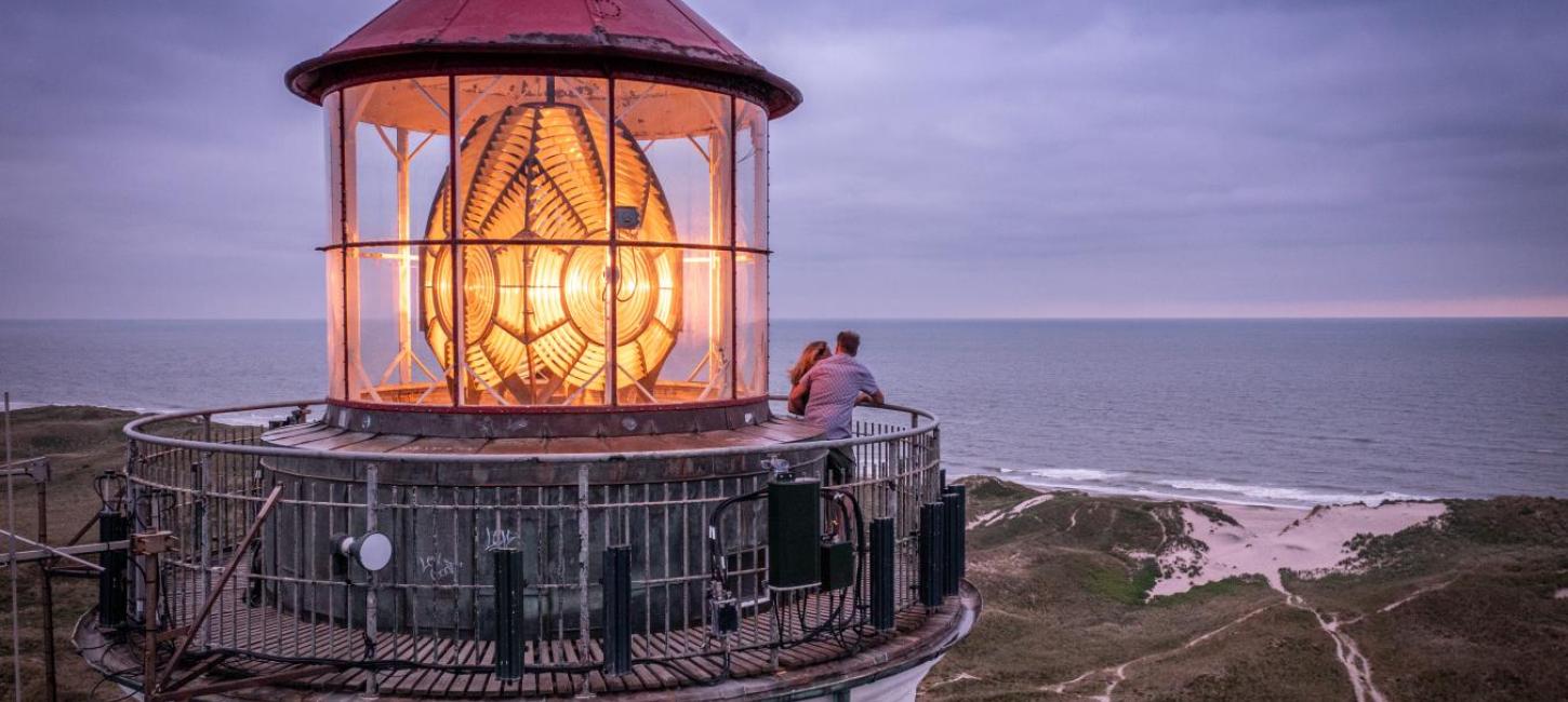 Couple visiting Lyngvig Lighthouse