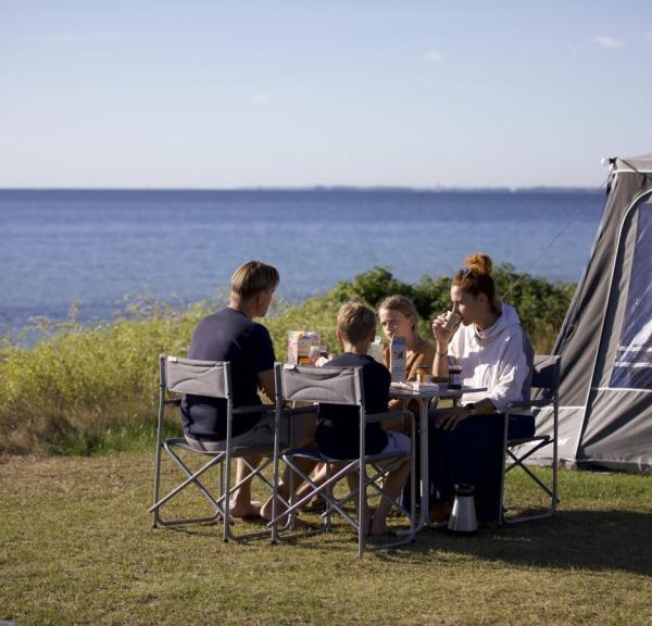  Camping by the water, family