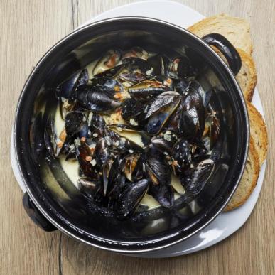 Servering af Moules frites 